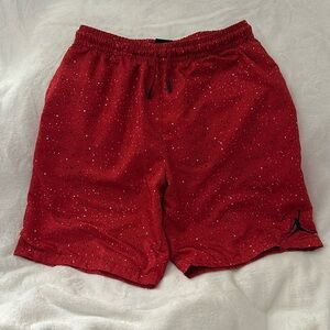 Jordan red drawstring shorts